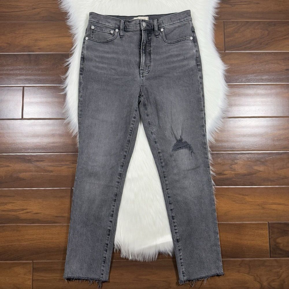 Madewell Size 27 Cosner Wash Knee Rip The Perfect Vintage Denim Jeans NA922